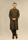 Basic Poly Viscose Dark Olive Classic Fit Suit