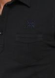 Basic Piquet Black Self Collar Polo T-Shirt