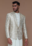 Premium Jamawar Silver Couture Traditional Jacket