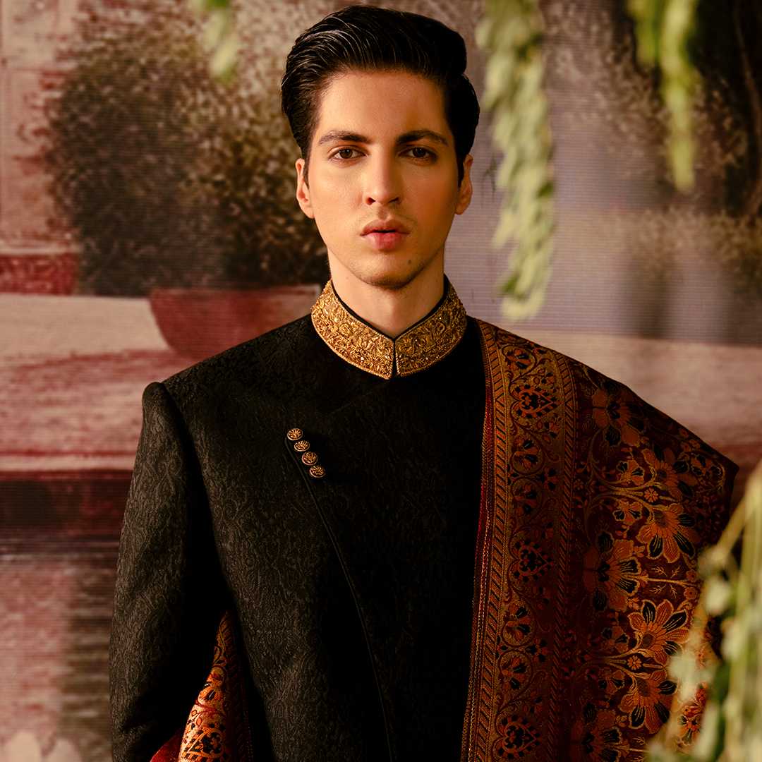 Premium Karandi Jamawar Tap Shoe  Embroidered Sherwani