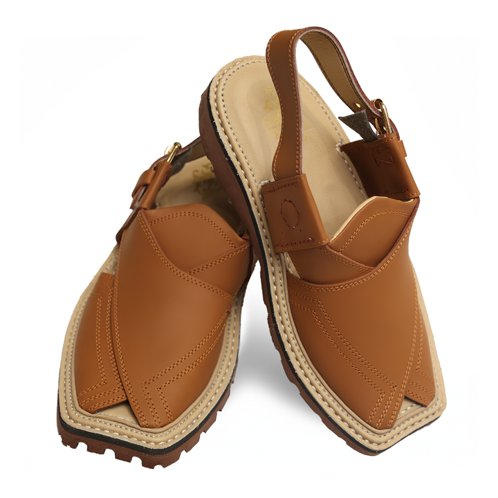 Mustard Leather Peshawari Sandal