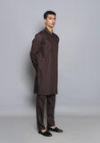 Basic Poly Viscose Coffee Been Slim Fit Suit