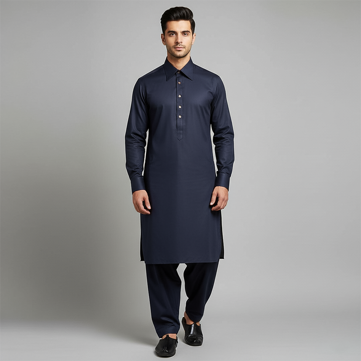 Poly Viscose Navy Blazer Classic Fit Suit