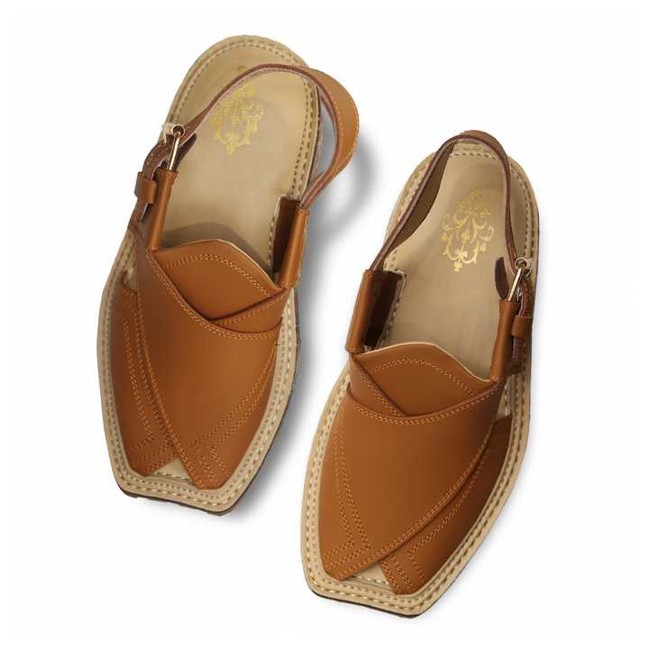 Mustard Leather Peshawari Sandal
