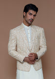 Premium Cotton Net Beige Couture Jacket