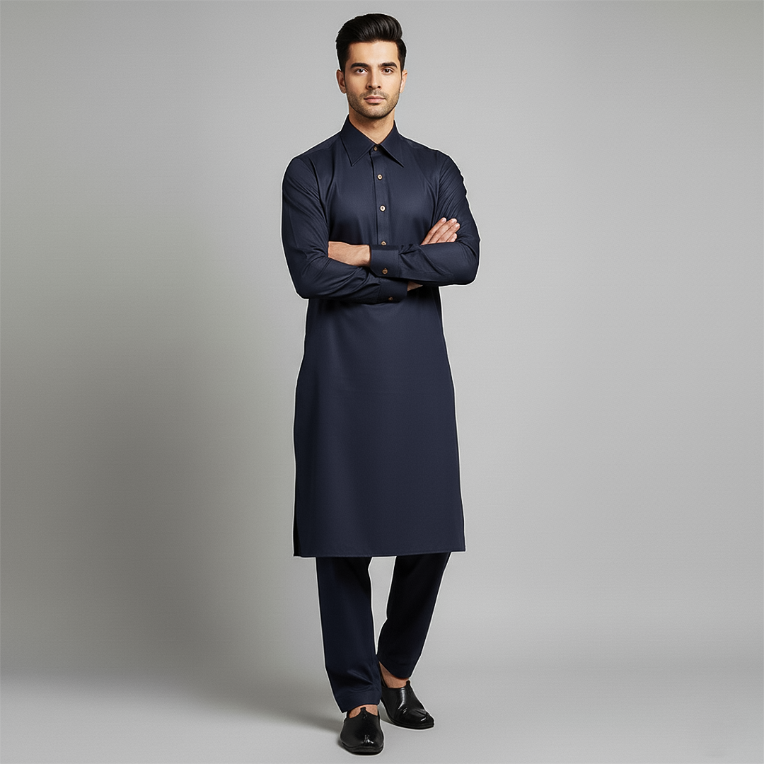 Poly Viscose Navy Blazer Classic Fit Suit