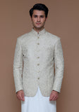 Premium Jamawar Sesame Couture Jacket