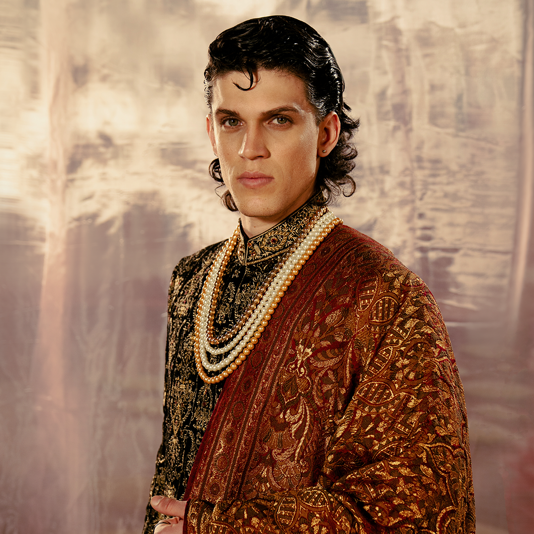 Premium Velvet Tap Shoe Embroidered Sherwani