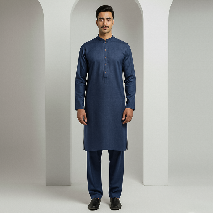 Basic Poly Viscose Moroccan Blue Slightly Defected Classic Fit Suit