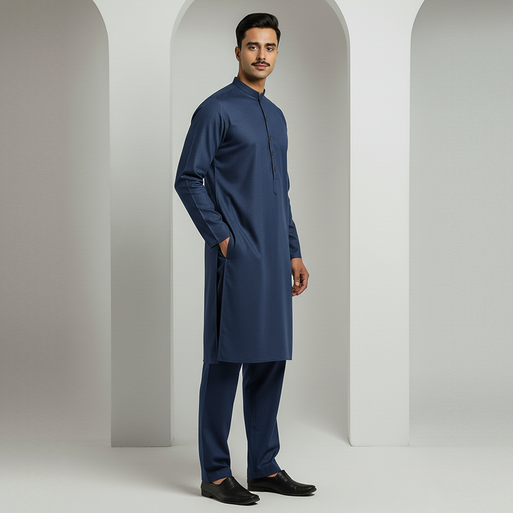 Basic Poly Viscose Moroccan Blue Slightly Defected Classic Fit Suit