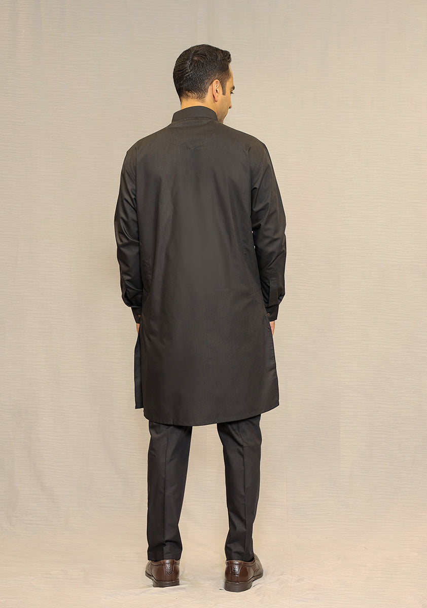 Poly Viscose Maluki Pirate Black Slim Fit Suit