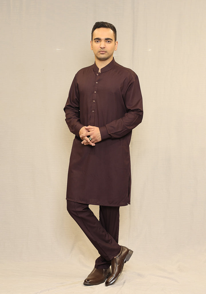 Poly Viscose Wine Tasting Slim Fit Suit