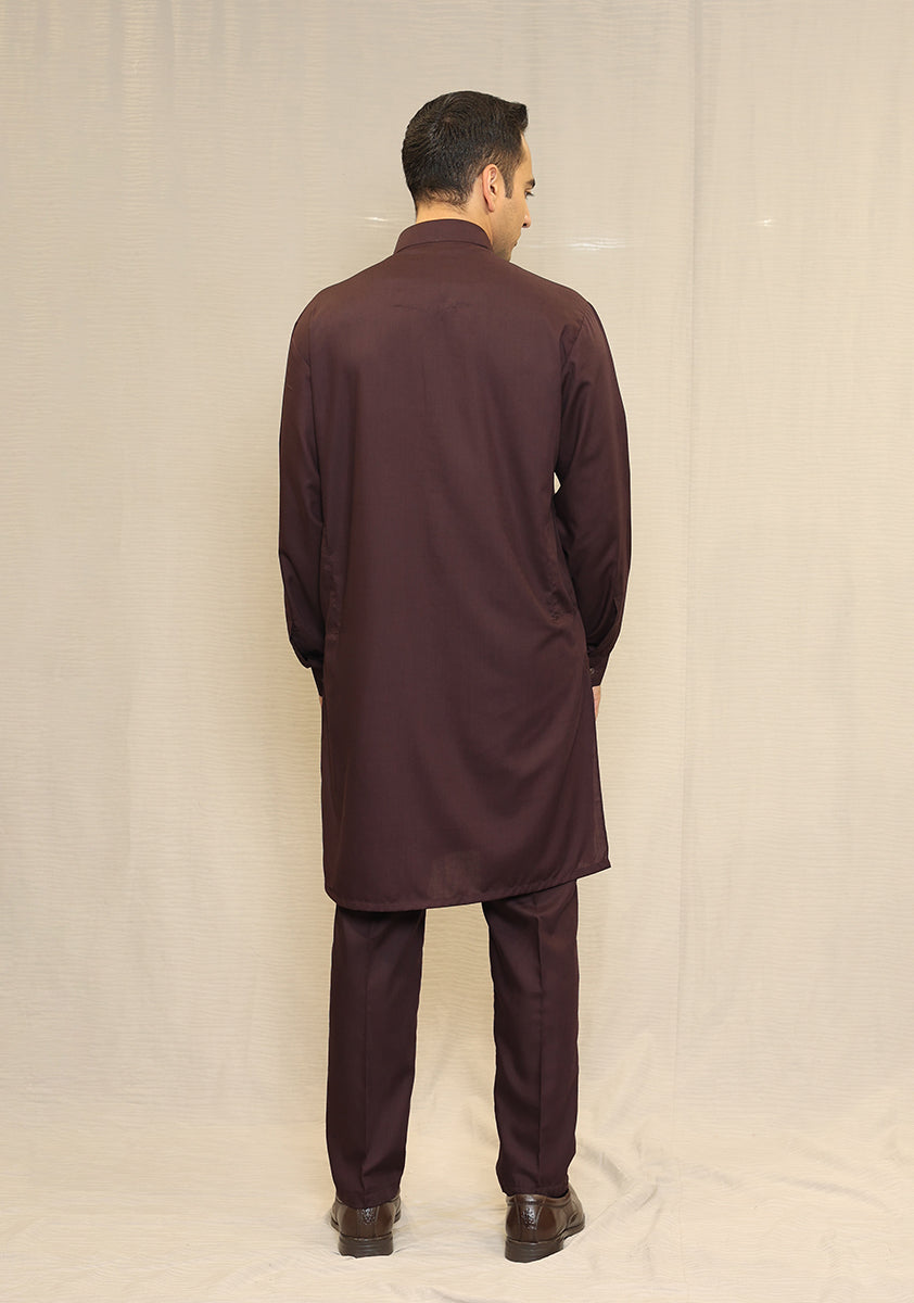 Poly Viscose Wine Tasting Slim Fit Suit