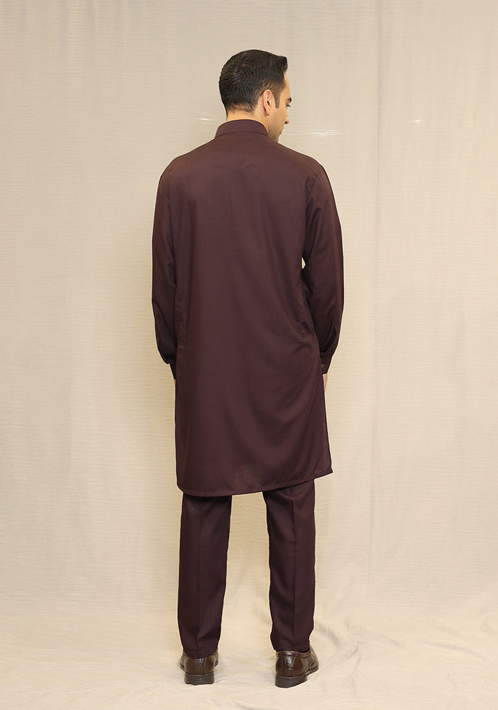 Poly Viscose Wine Tasting Slim Fit Suit