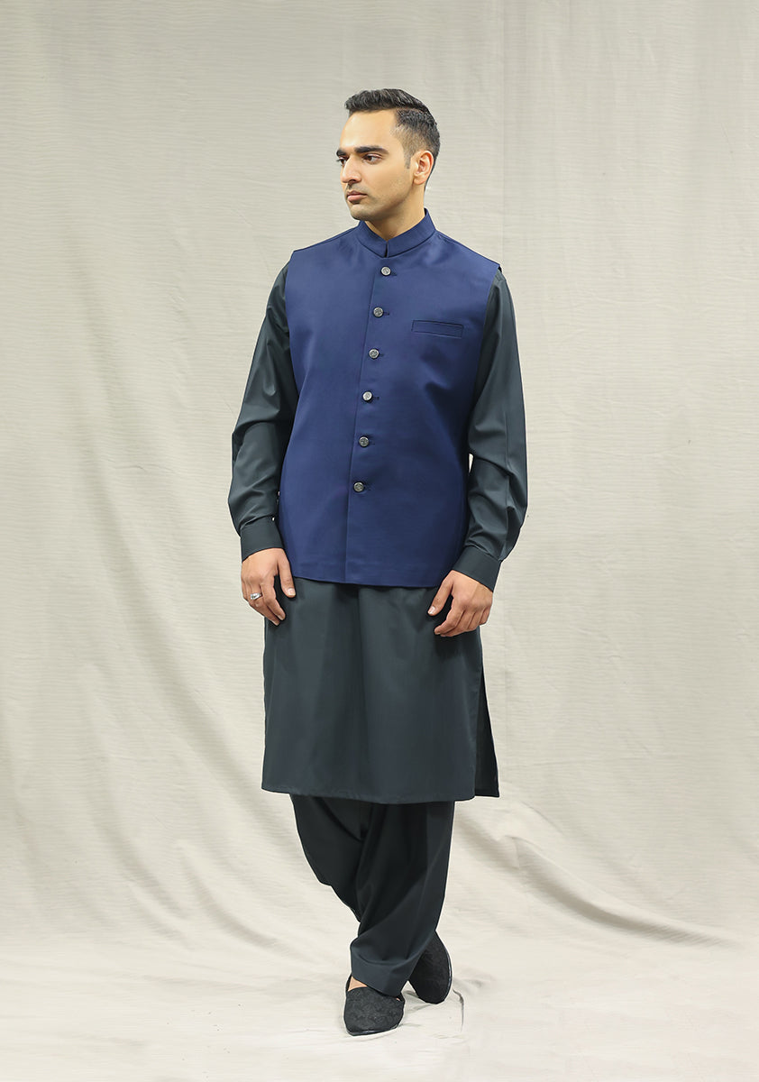 Suiting Medieval Blue Traditional Waistcoat