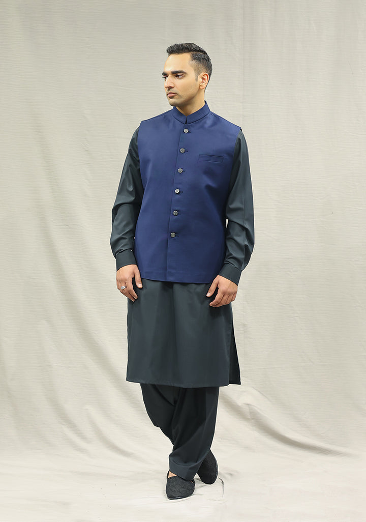 Suiting Medieval Blue Traditional Waistcoat