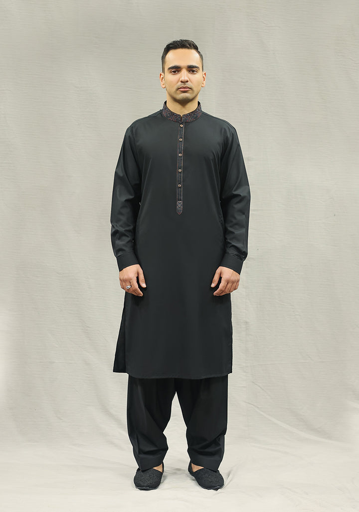 Classic Poly Viscose Tap Shoe  Slim Fit Embroidered Suit