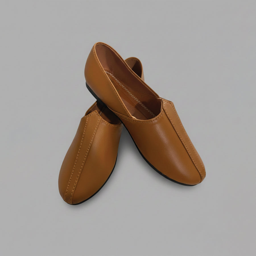Basic Leather Mustard Cut Shoes