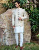 Premium Jamawar Sesame Couture Jacket