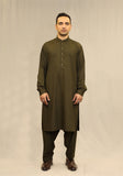 Basic Poly Viscose Dark Olive Classic Fit Suit