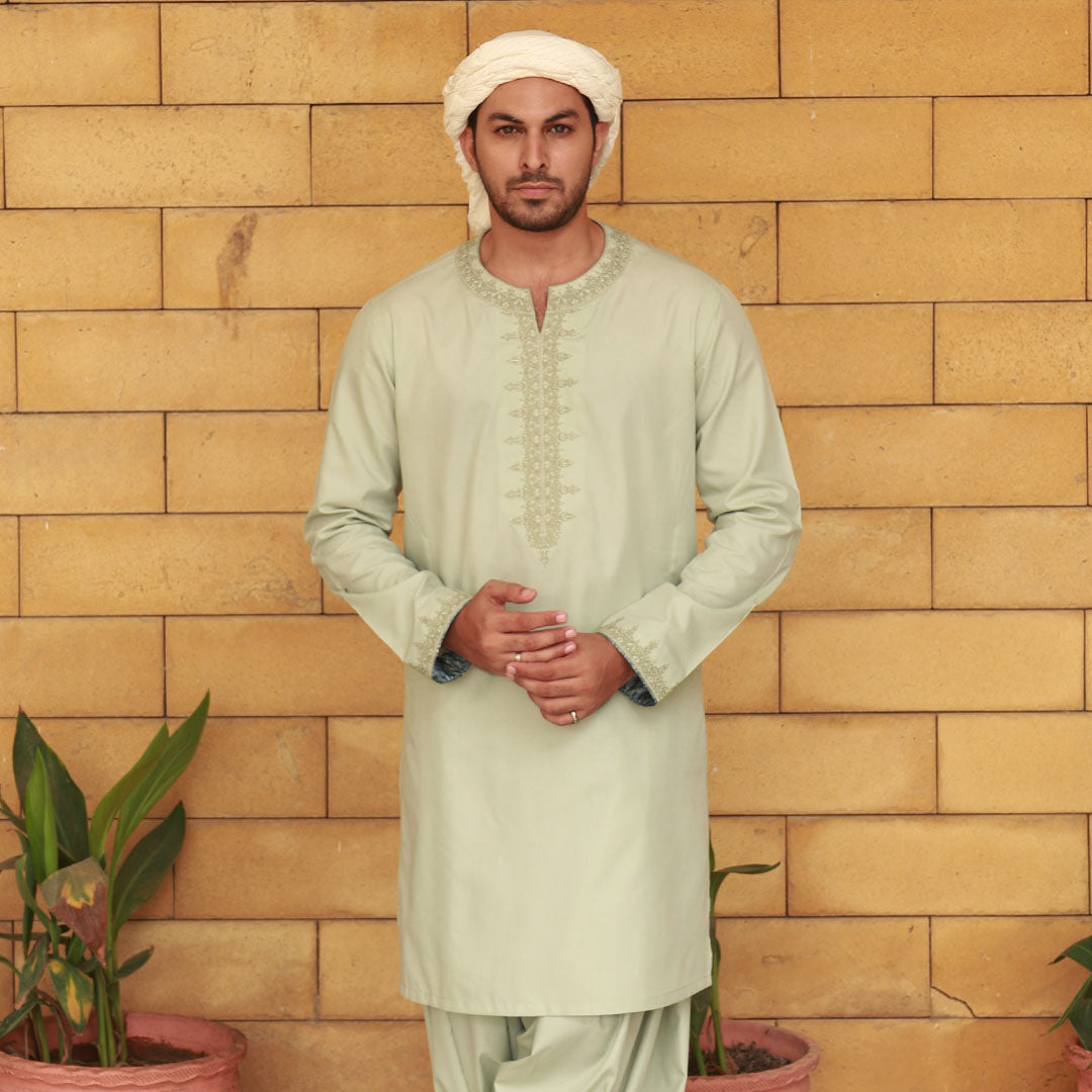 Pistachio Embroidered Kurta Shalwar