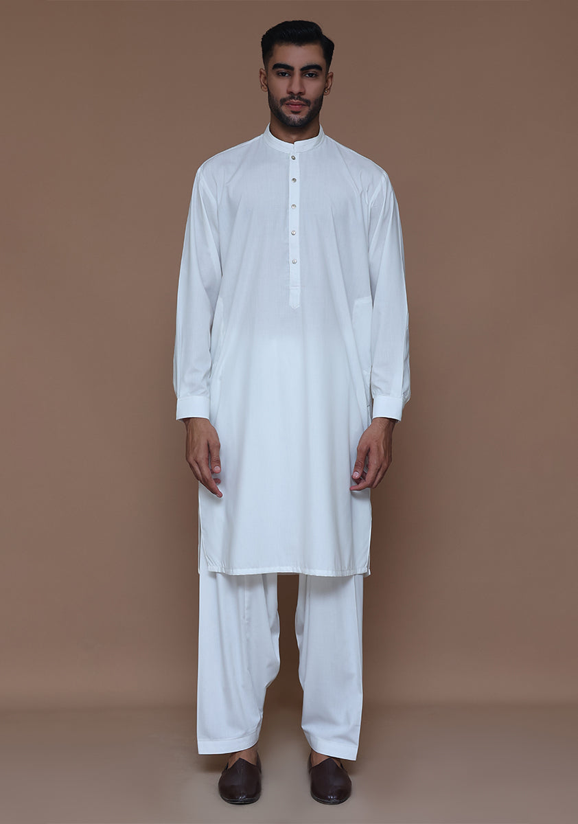 PV Cloud Dancer Classic Fit Plain Kameez Shalwar