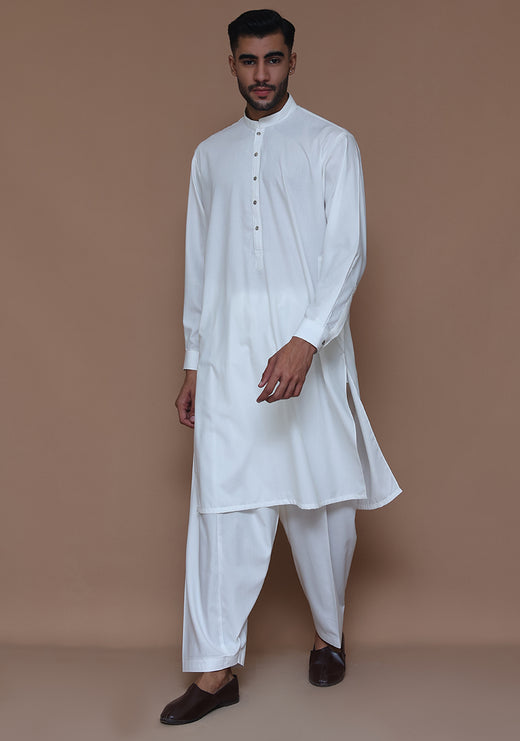 PV Cloud Dancer Classic Fit Plain Kameez Shalwar