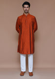 Classic Jamawar Rust Classic Fit Kurta