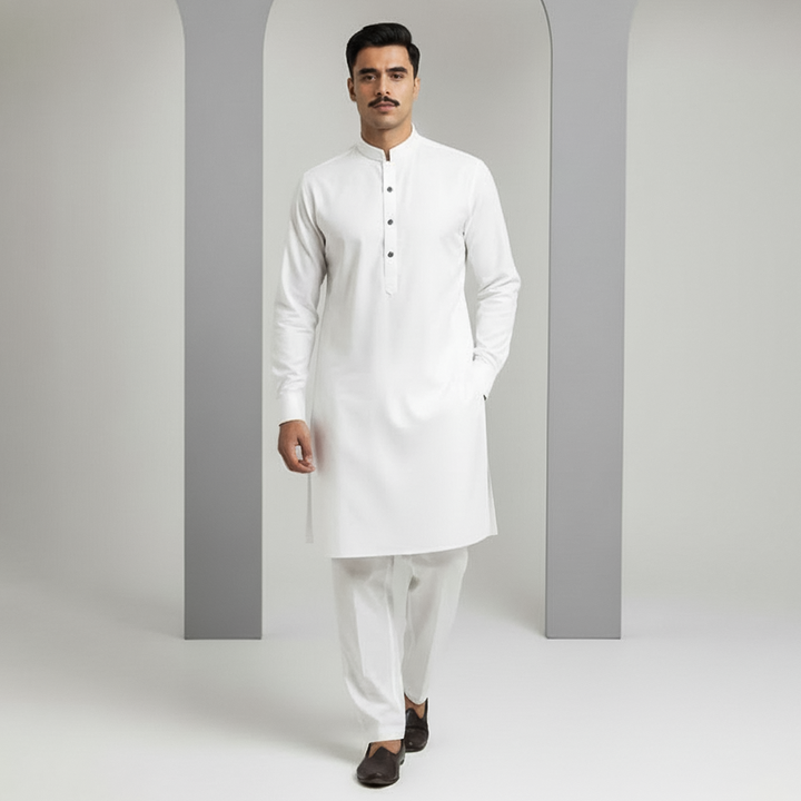 Basic Ayuthia White Slightly Defected Slim Fit Suit