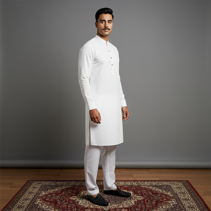 Basic Poly Viscose White Slightly Defected Slim Fit Suit