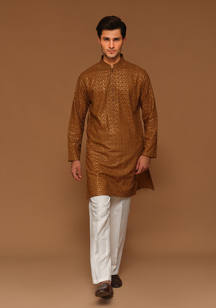 Basic Cotton Dijon Slim Fit Slightly Defected Kurta