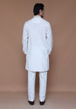 Basic Cotton Silk Cloud Dancer Slim Fit Embroidered Suit