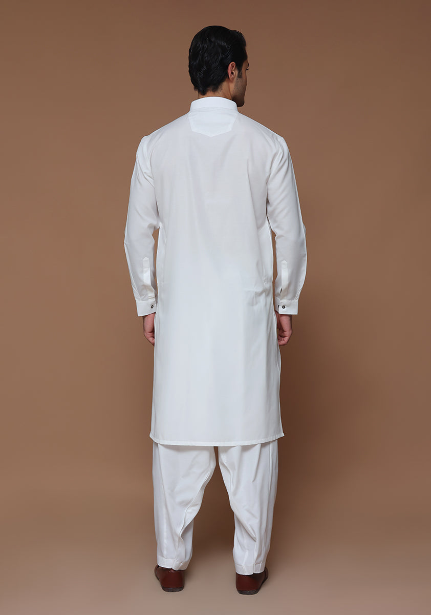 Cotton Silk Cloud Dancer Slim Fit Suit