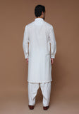 Basic Cotton Silk Cloud Dancer Slim Fit Plain Suit