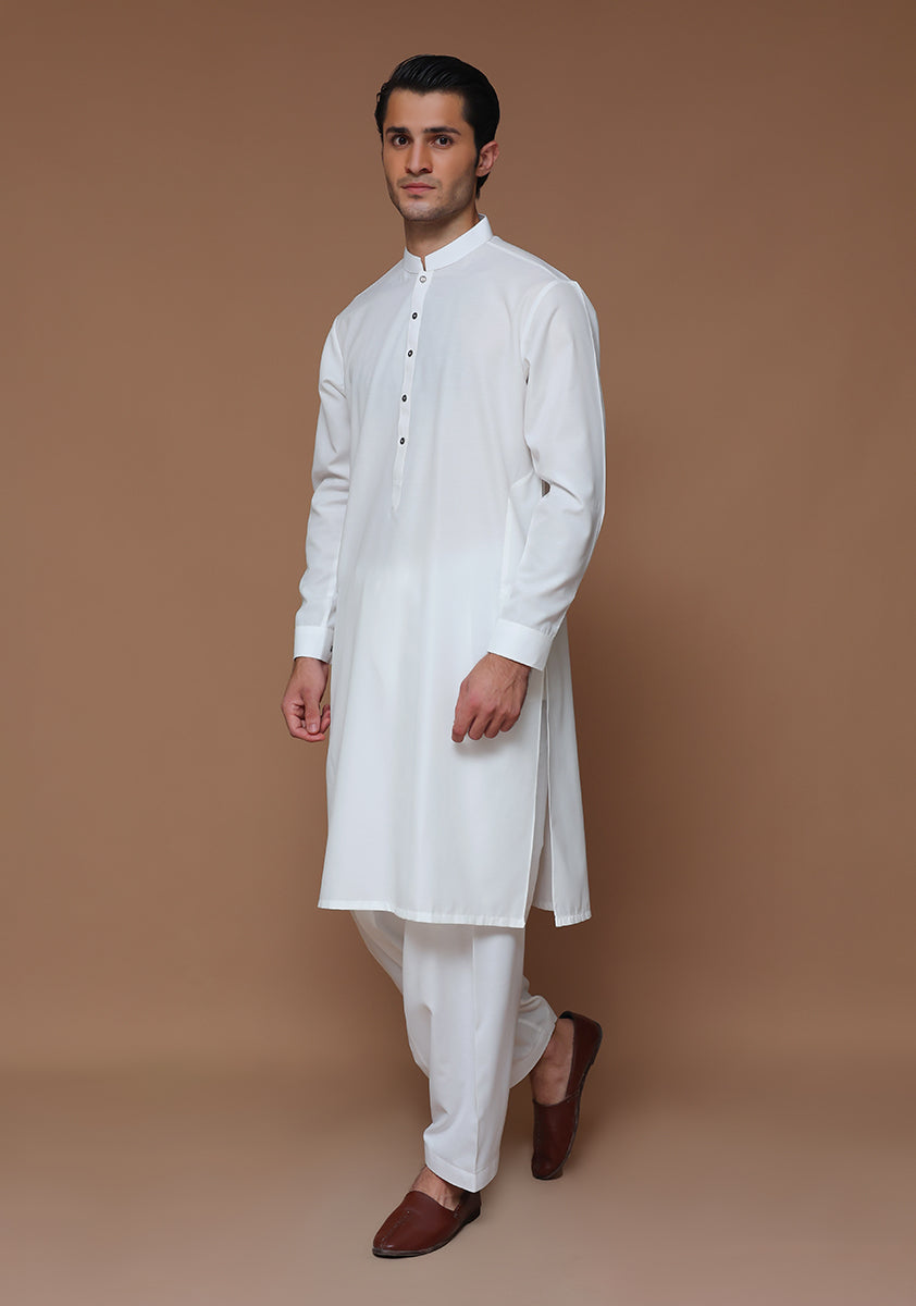 Cotton Silk Cloud Dancer Slim Fit Suit