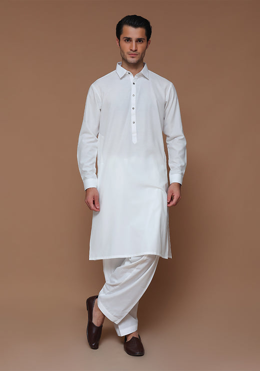Cotton Silk Cloud Dancer  Slim Fit Plain  Kameez Shalwar