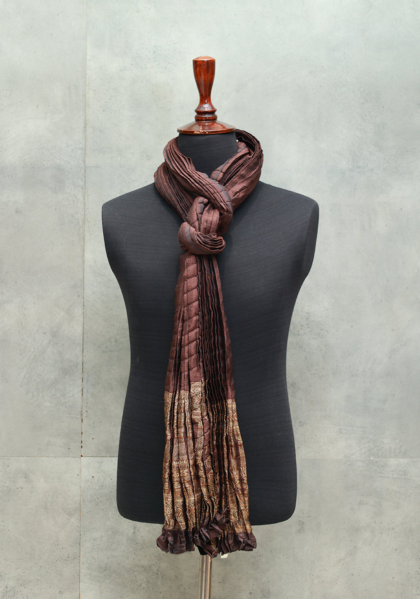 Jamawar Deep Mahogany Stole