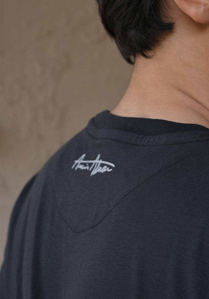 Jersey Round Neck Black T-Shirt