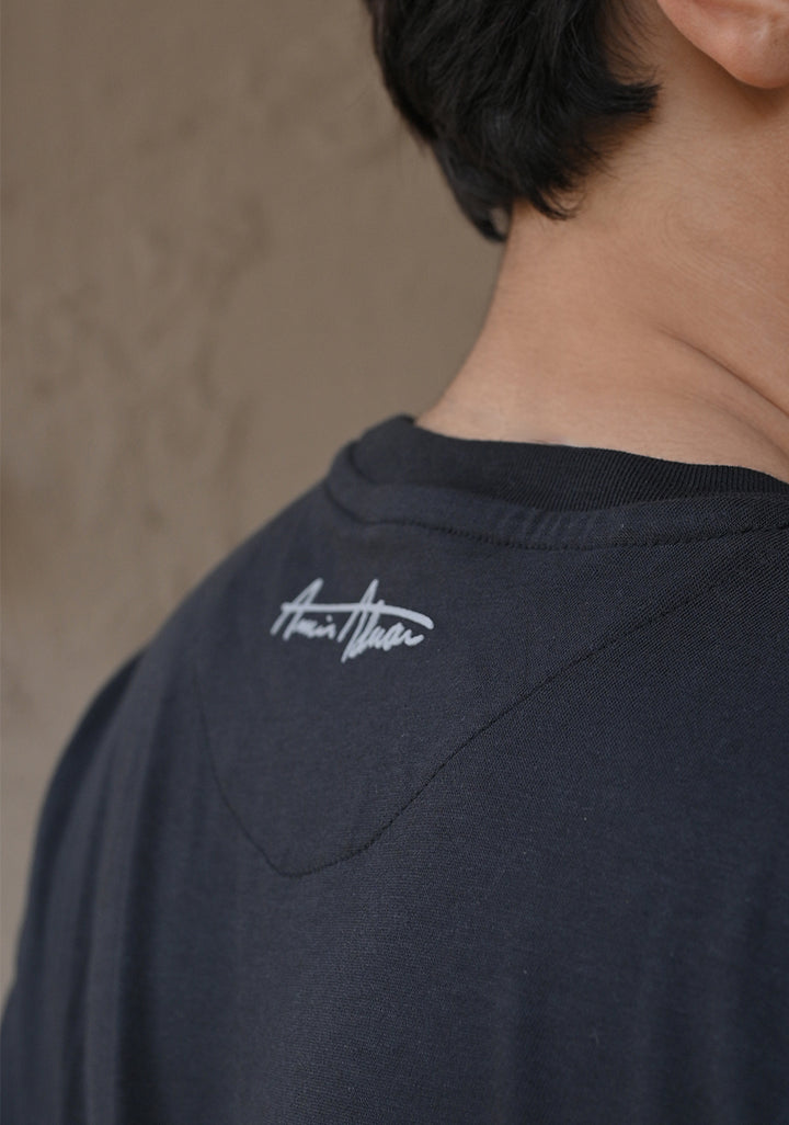 Jersey Round Neck Black T-Shirt