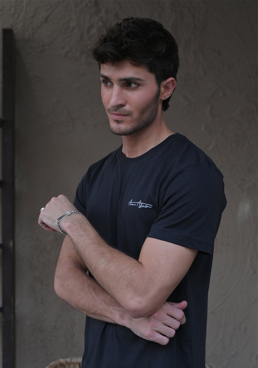 Jersey Round Neck Black  T-Shirt