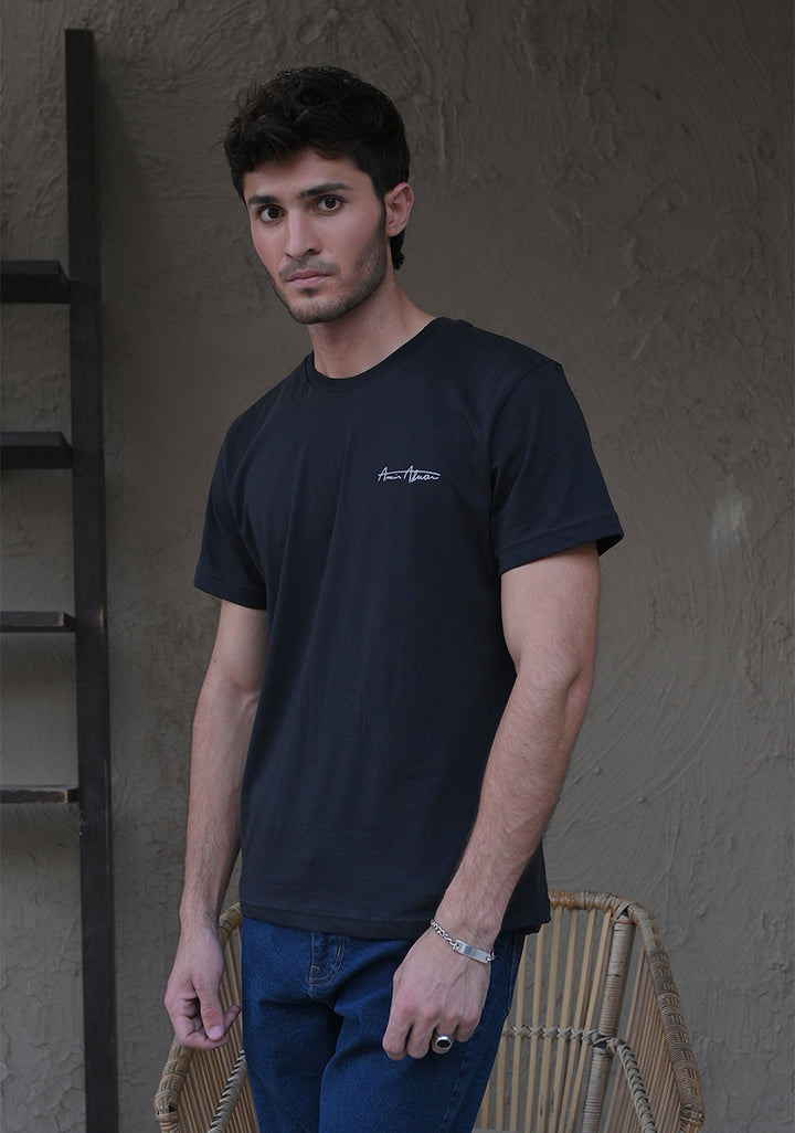 Jersey Round Neck Black  T-Shirt