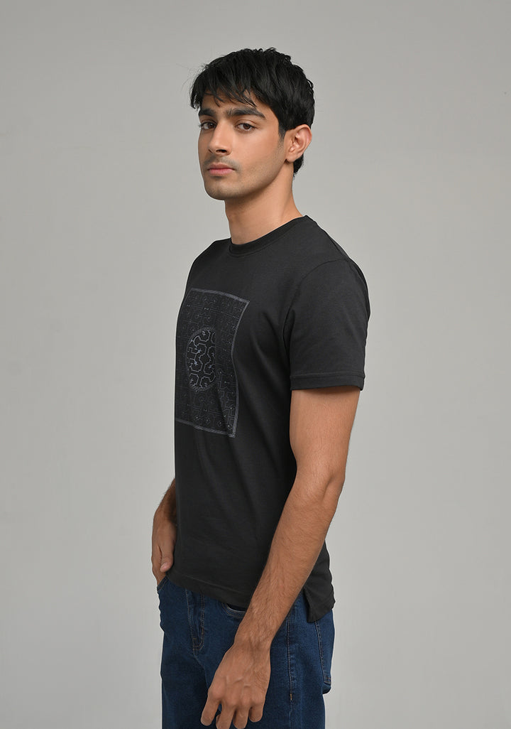 Jersey Round Neck Black T-Shirt