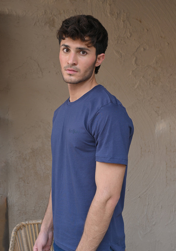 Round Neck Blue T-Shirt