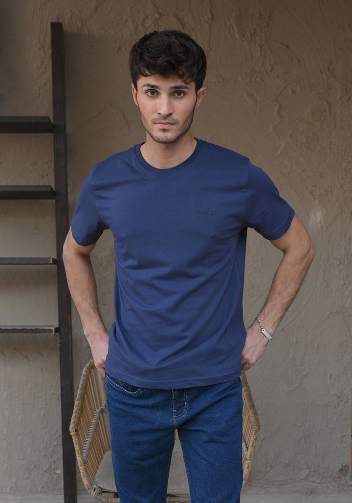 Round Neck Blue T-Shirt