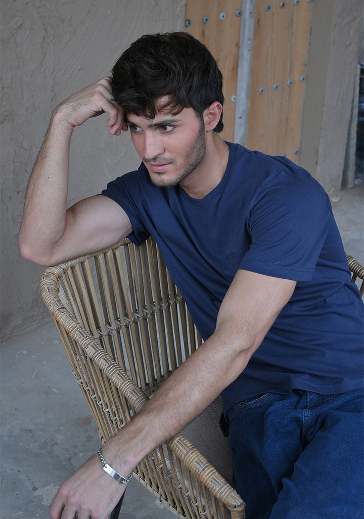 Round Neck Blue T-Shirt