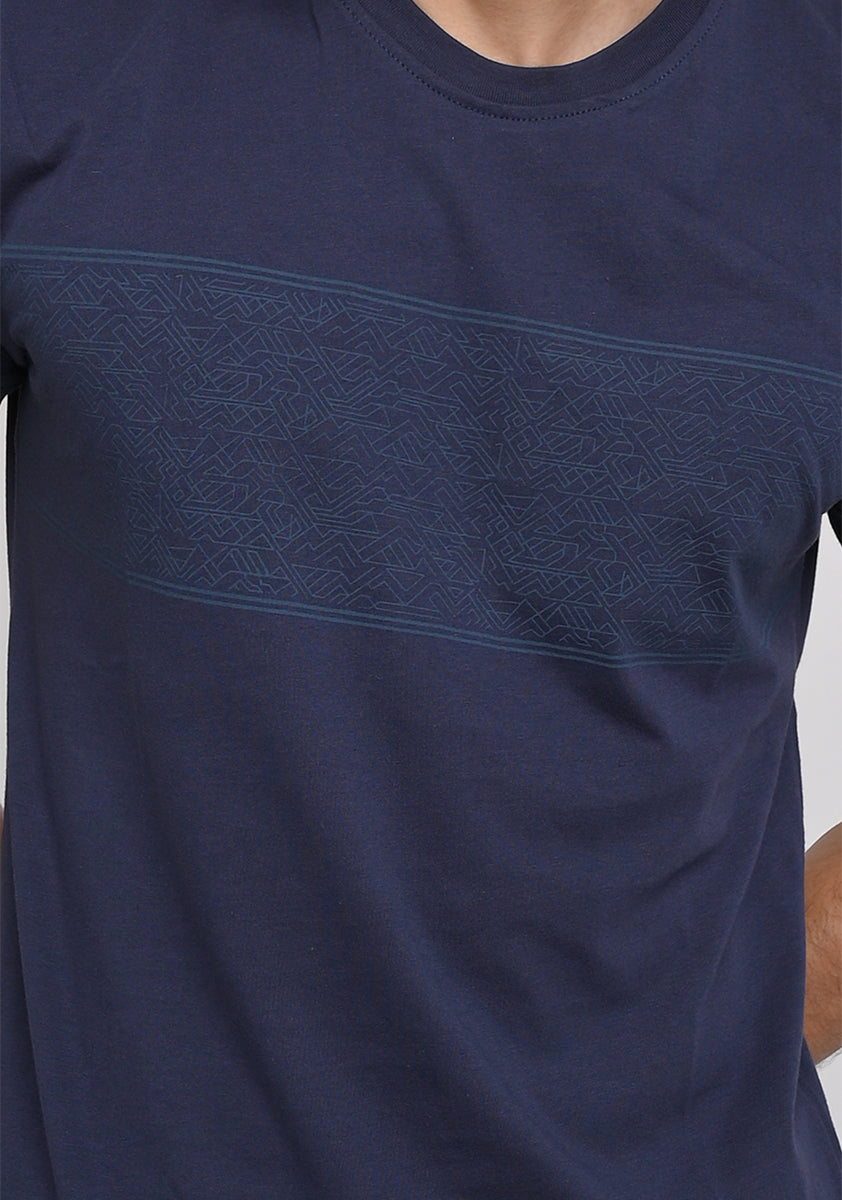 Jersey Round Neck Blue T-Shirt