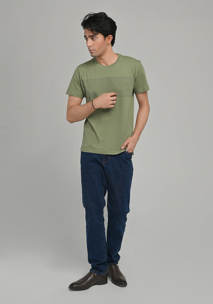 Jersey Round Neck Cuban Green T-Shirt
