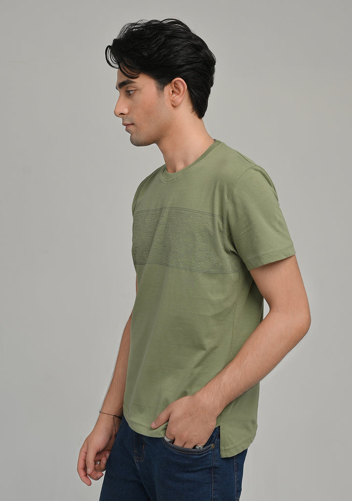 Jersey Round Neck Cuban Green T-Shirt
