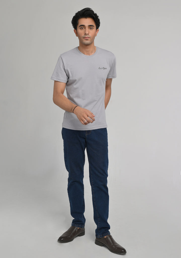 Jersey Round Neck Iron Grey T-Shirt