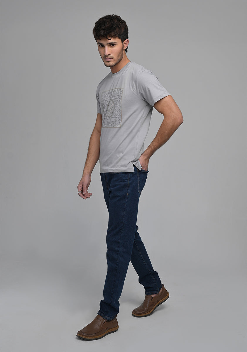 Jersey Round Neck Iron Grey T-Shirt